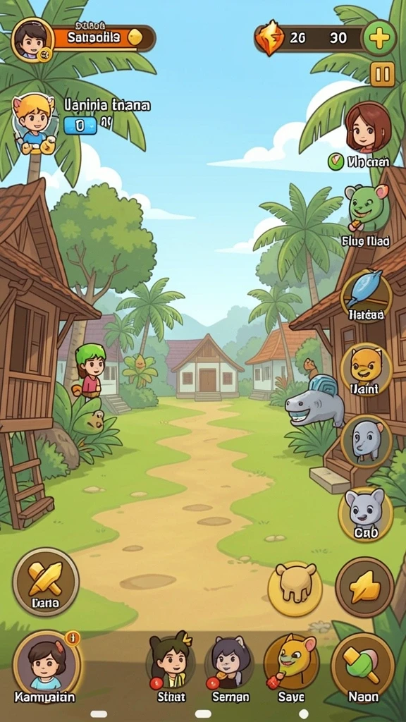 k3k3 - Screenshot aplikasi K3K3 menunjukkan karakter utama dalam aksi.