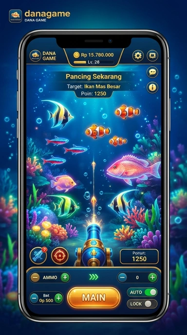 Layar utama danagame — antarmuka bersih setelah instalasi